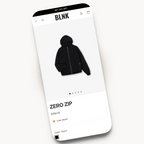 BLNK mobile product page design for a streetwear brand