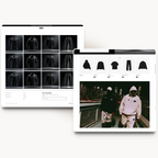 BLNK2 tablet about page design for a streetwear brand