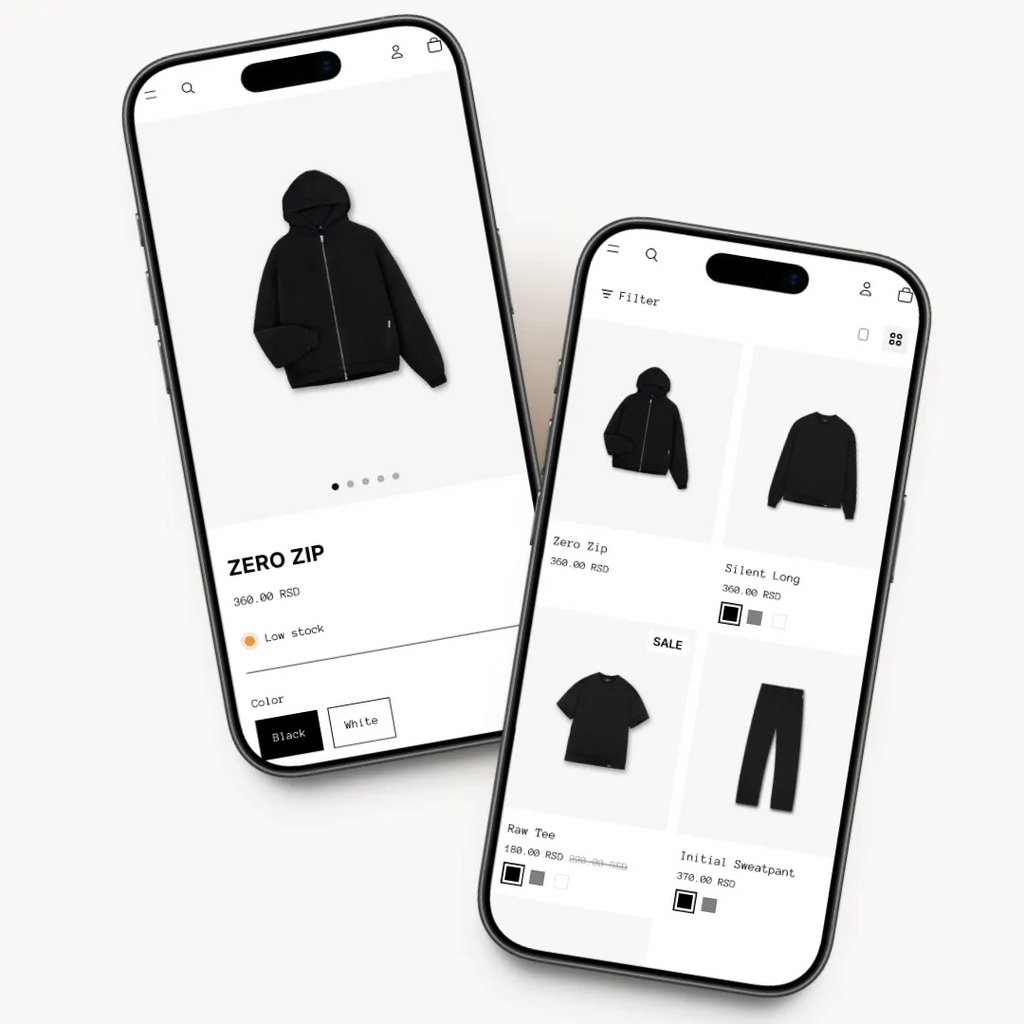 BLNK2 mobile product listing preview for streetwear brands