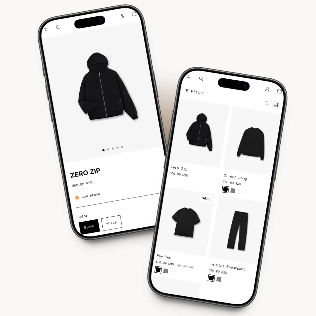 BLNK2 mobile product listing preview for streetwear brands