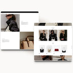 Celinea tablet about page design for a minimalist fashion brand