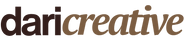 Logo of Dari Creative with a brown and beige color scheme on a white background