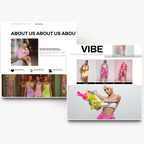 House of Vibe tablet about page design for a fashion brand