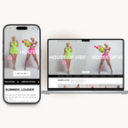 House of Vibe desktop homepage hero design for a bold fashion brand