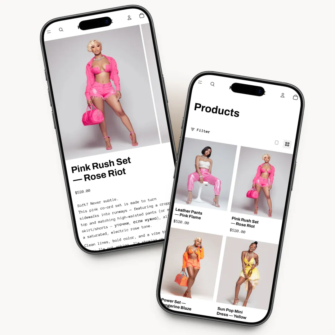 House of Vibe mobile product listing preview for fashion brands