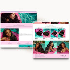 Mermaid tablet about page design for a hair brand