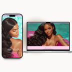 Mermaid homepage preview for a hair and beauty brand