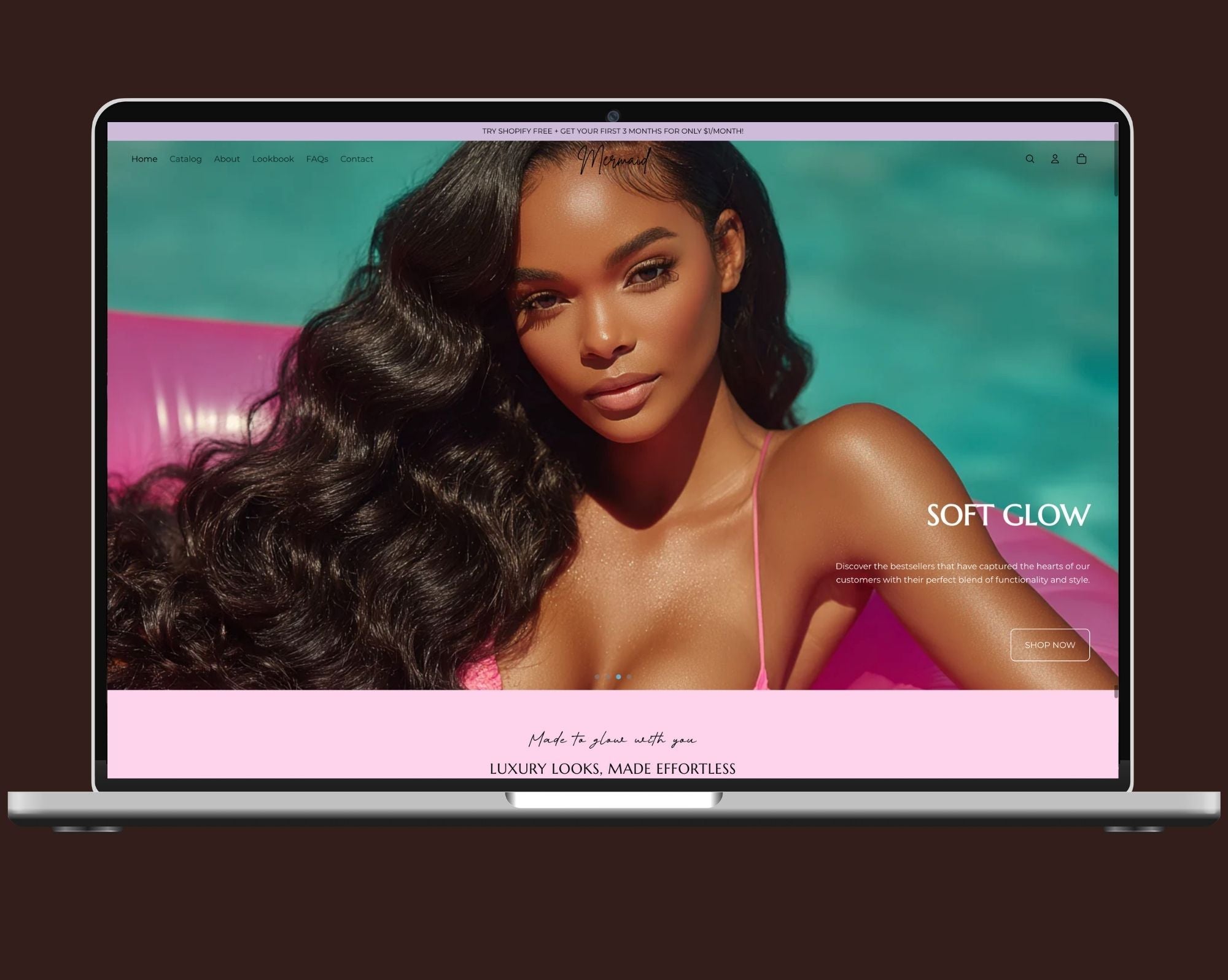 Mermaid theme preview for glam hair brands