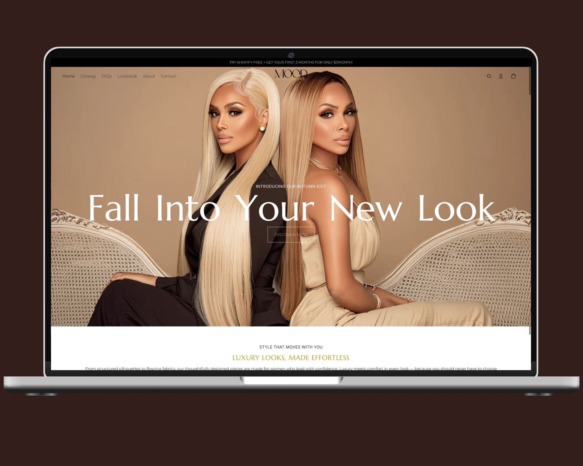 Mood By Her theme preview for luxury hair brands