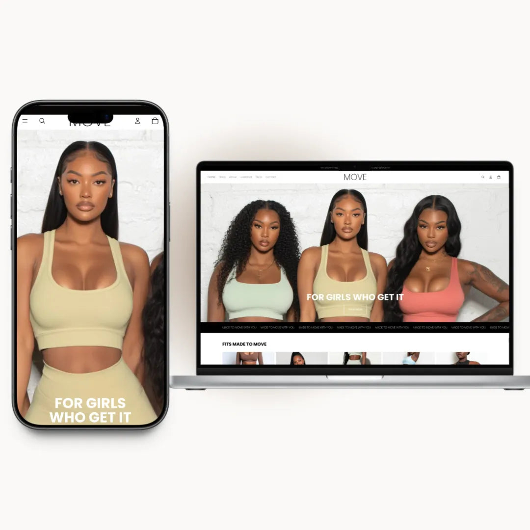 Move homepage preview for a fitness clothing brand