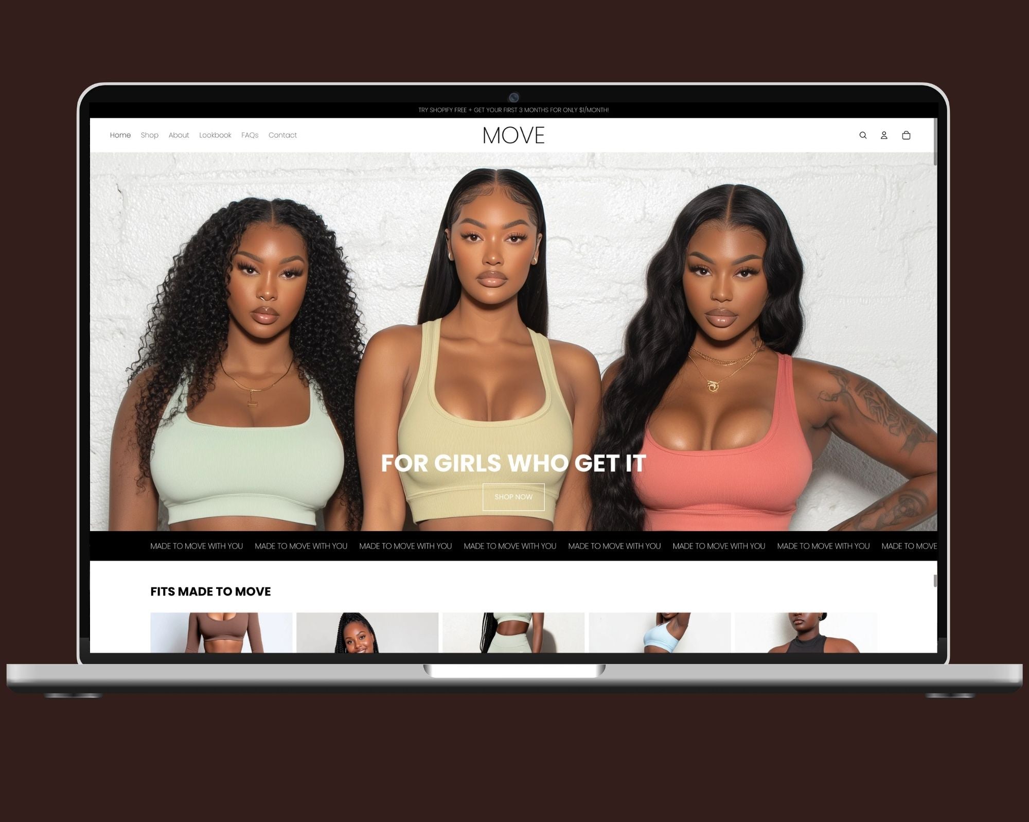 Move theme preview for fitness and activewear brands