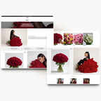 Noire tablet about page design for a floral studio