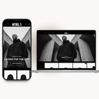 NTRL homepage preview for a dark clothing brand