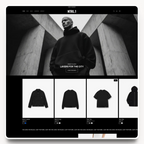 NTRL desktop homepage hero design for a dark fashion brand