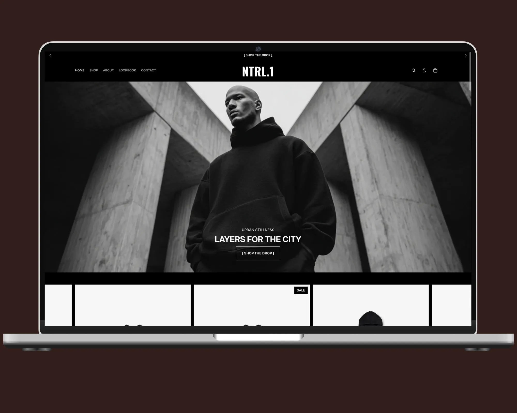 NTRL.2 theme preview for dark streetwear brands