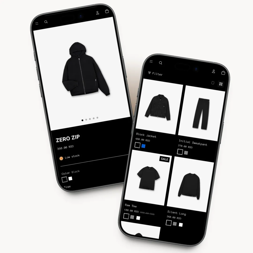 NTRL.2 mobile product listing preview for streetwear brands