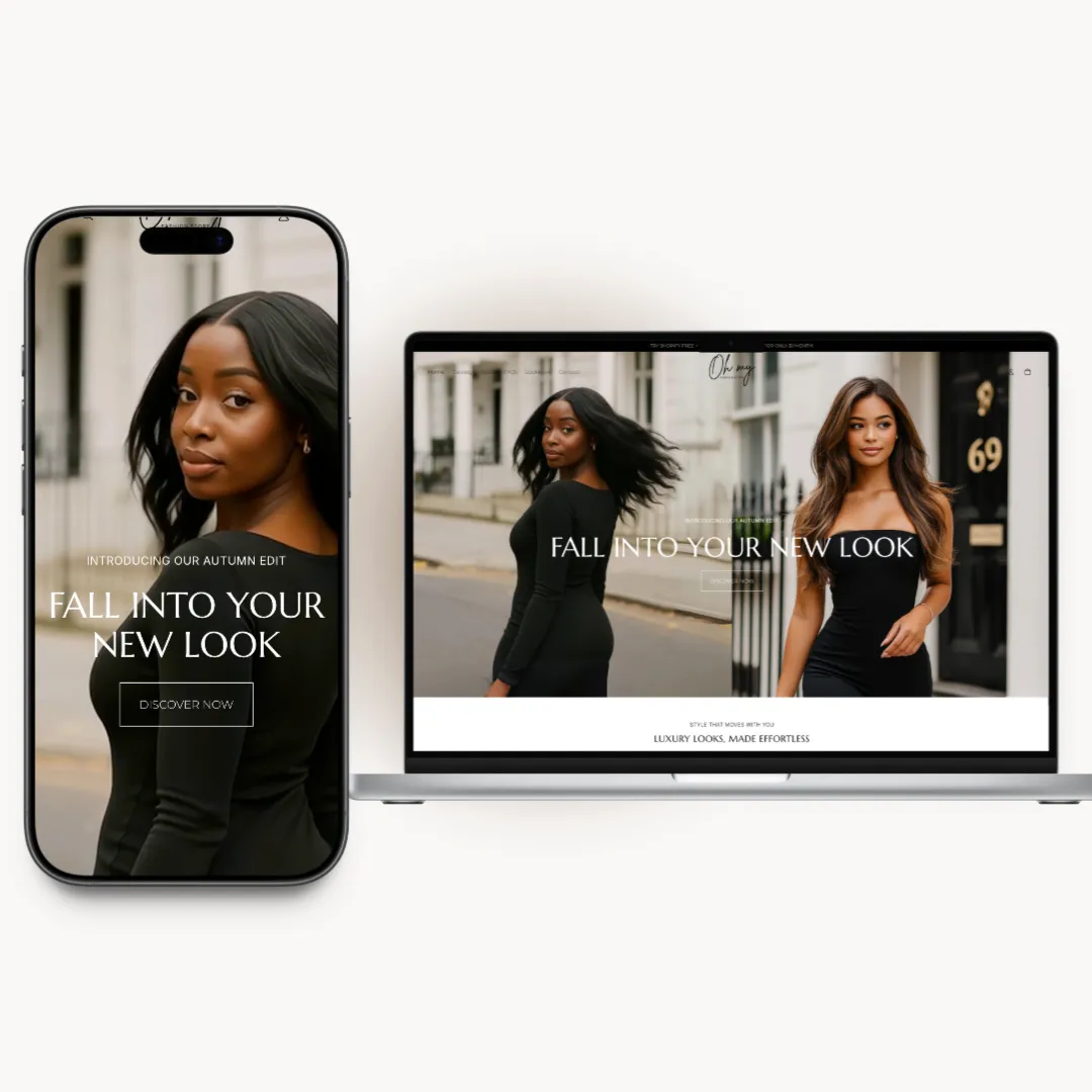 Oh My homepage preview for a luxury clothing brand