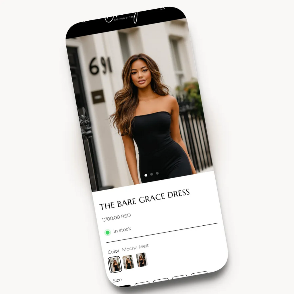 Oh My mobile product page design for a fashion brand