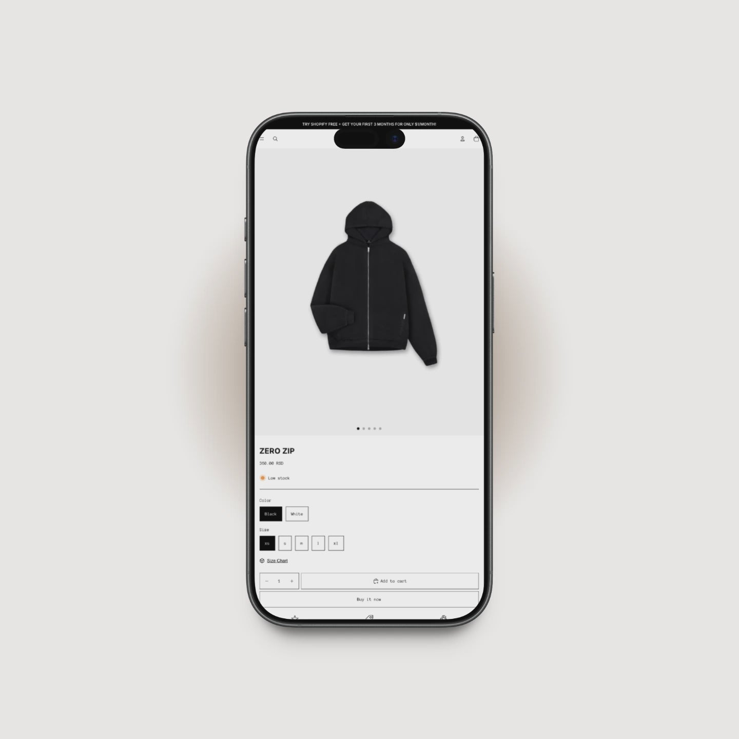 BLNK2 Shopify product page demo for minimalist streetwear brands