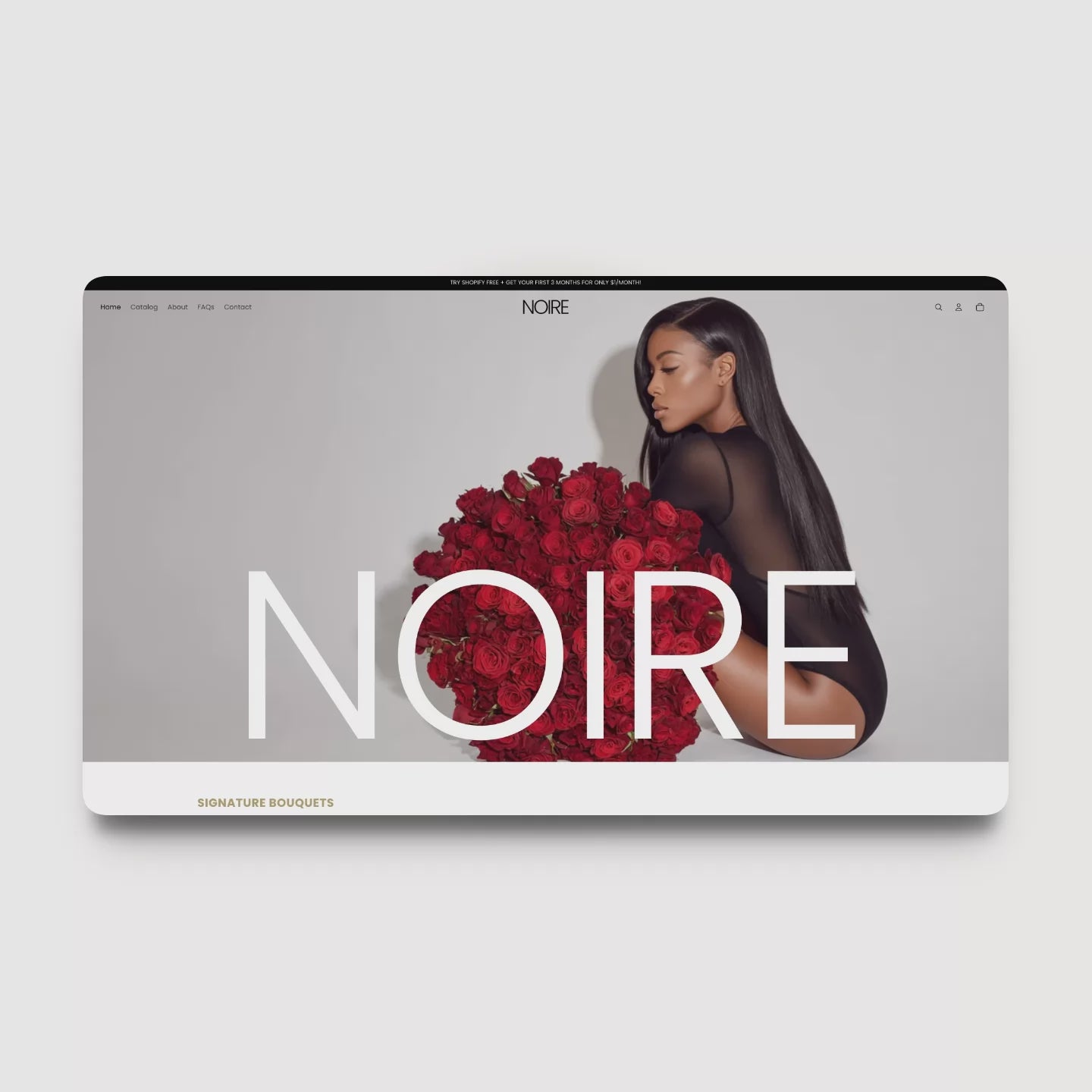 Noire Shopify theme demo for flower shops and floral studios