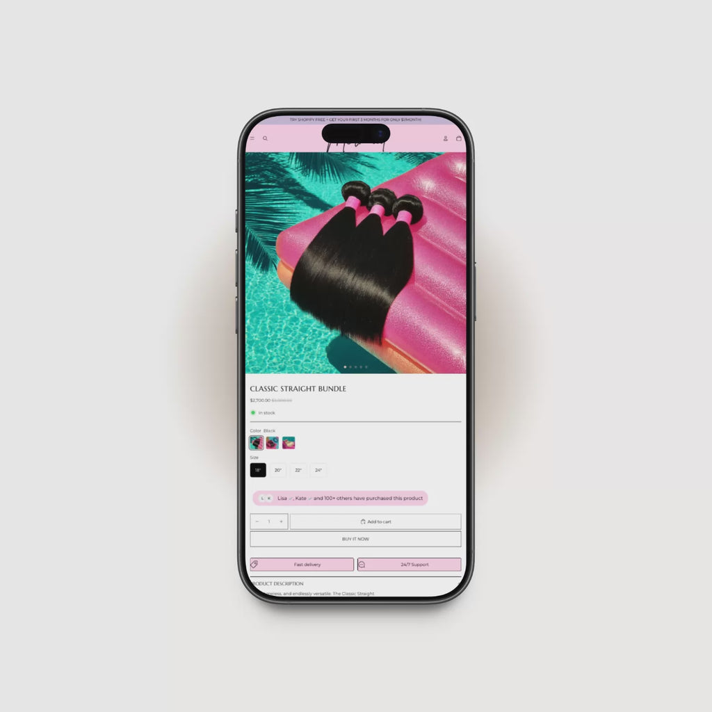 Mermaid Shopify product page demo for hair products