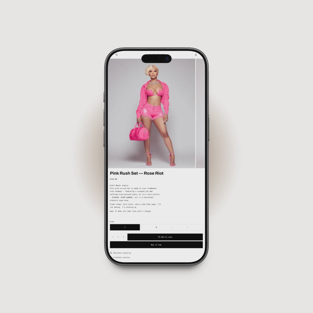 House of Vibe mobile product page design for a bold fashion brand