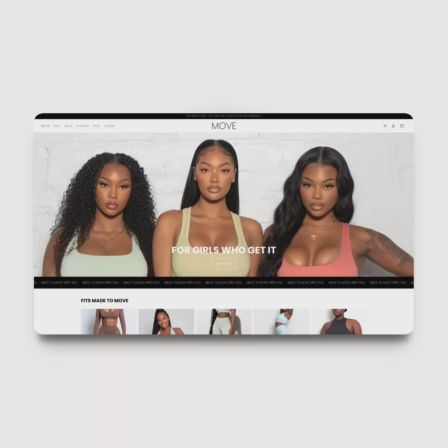 Move Shopify theme demo for gym and activewear brands