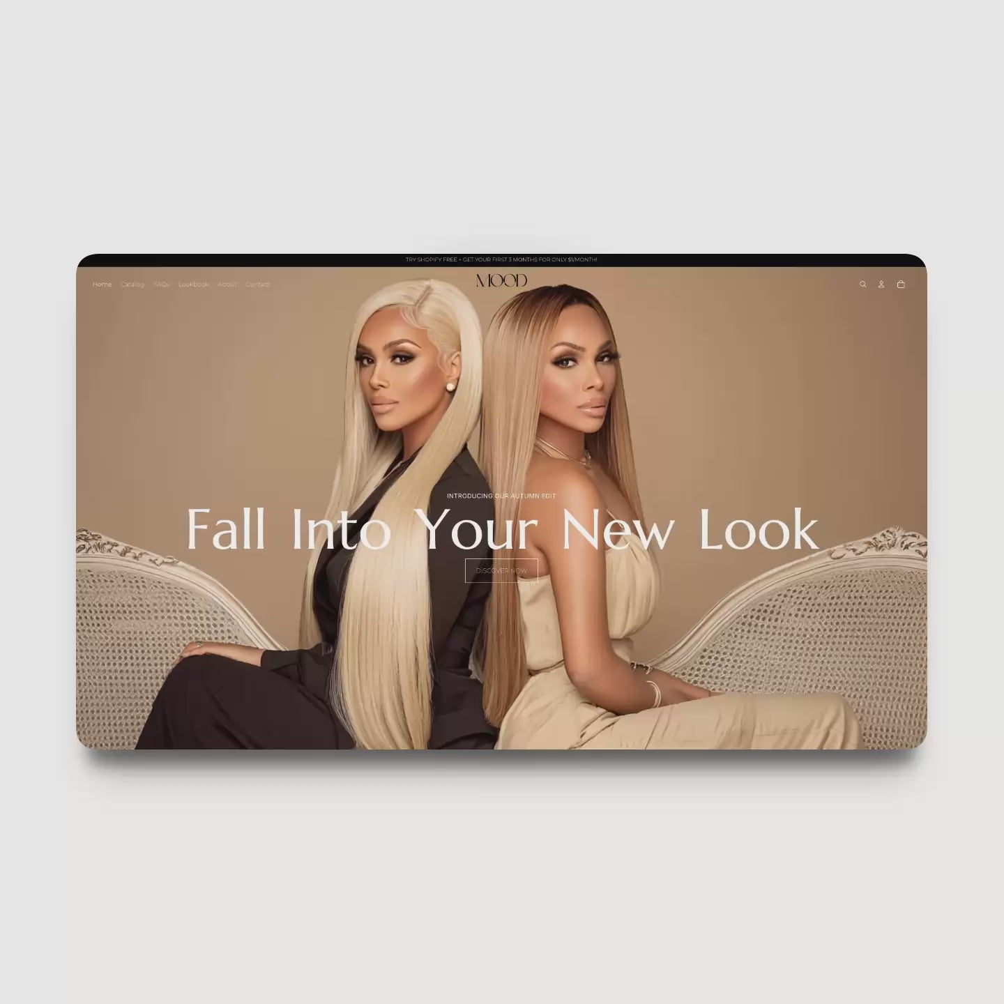 Mood By Her Shopify theme demo for hair and beauty brands