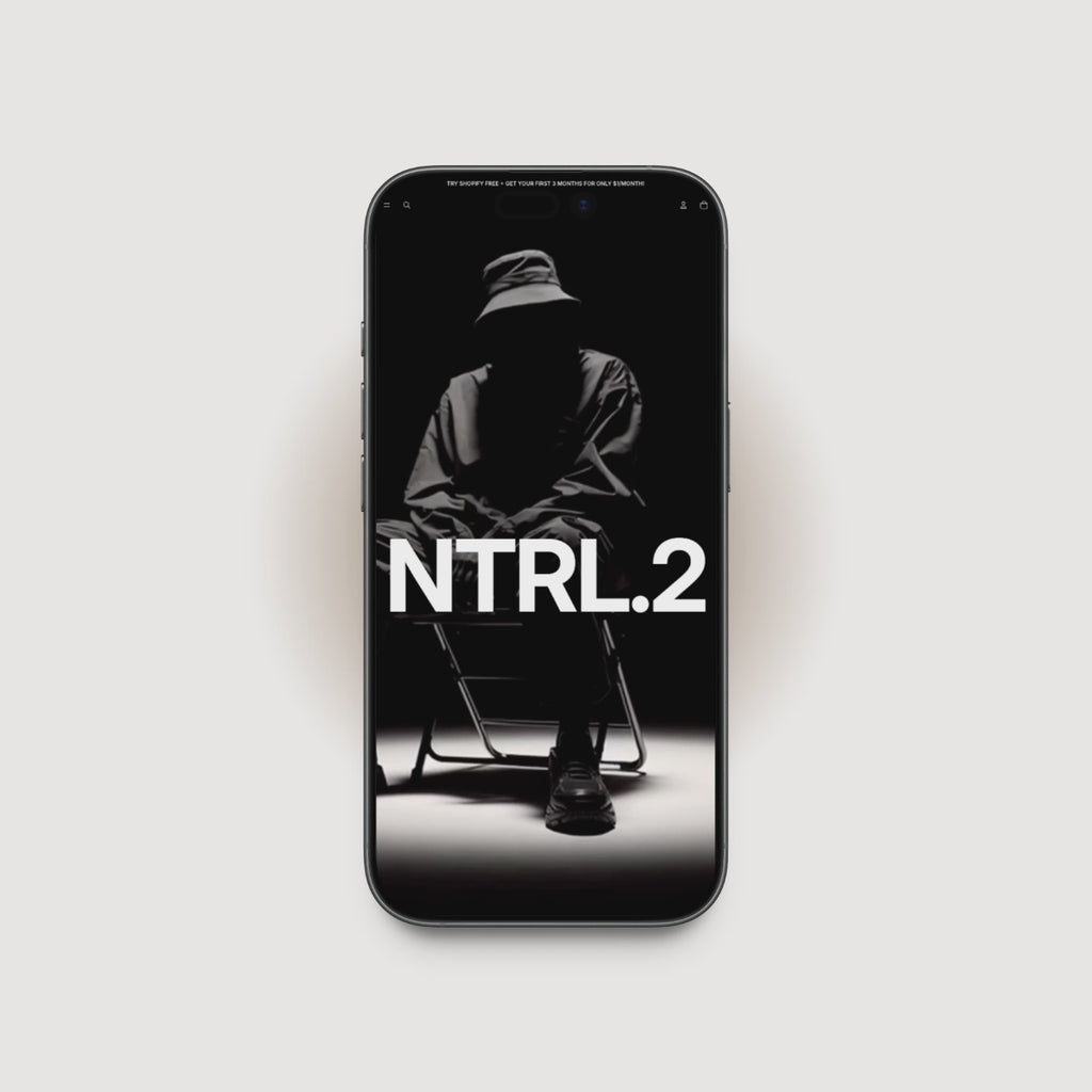 NTRL.2 Shopify product page demo for dark streetwear brands