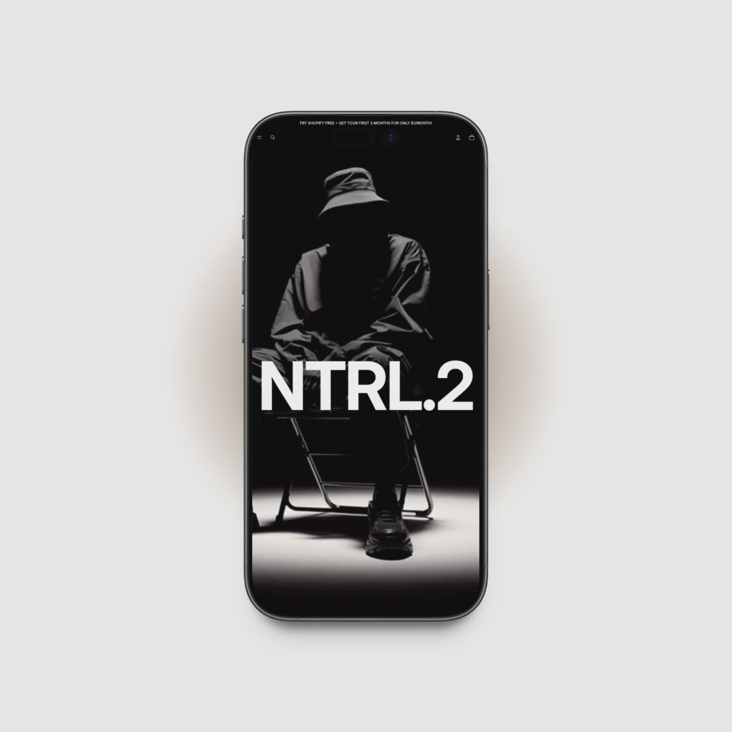 NTRL.2 Shopify product page demo for dark streetwear brands