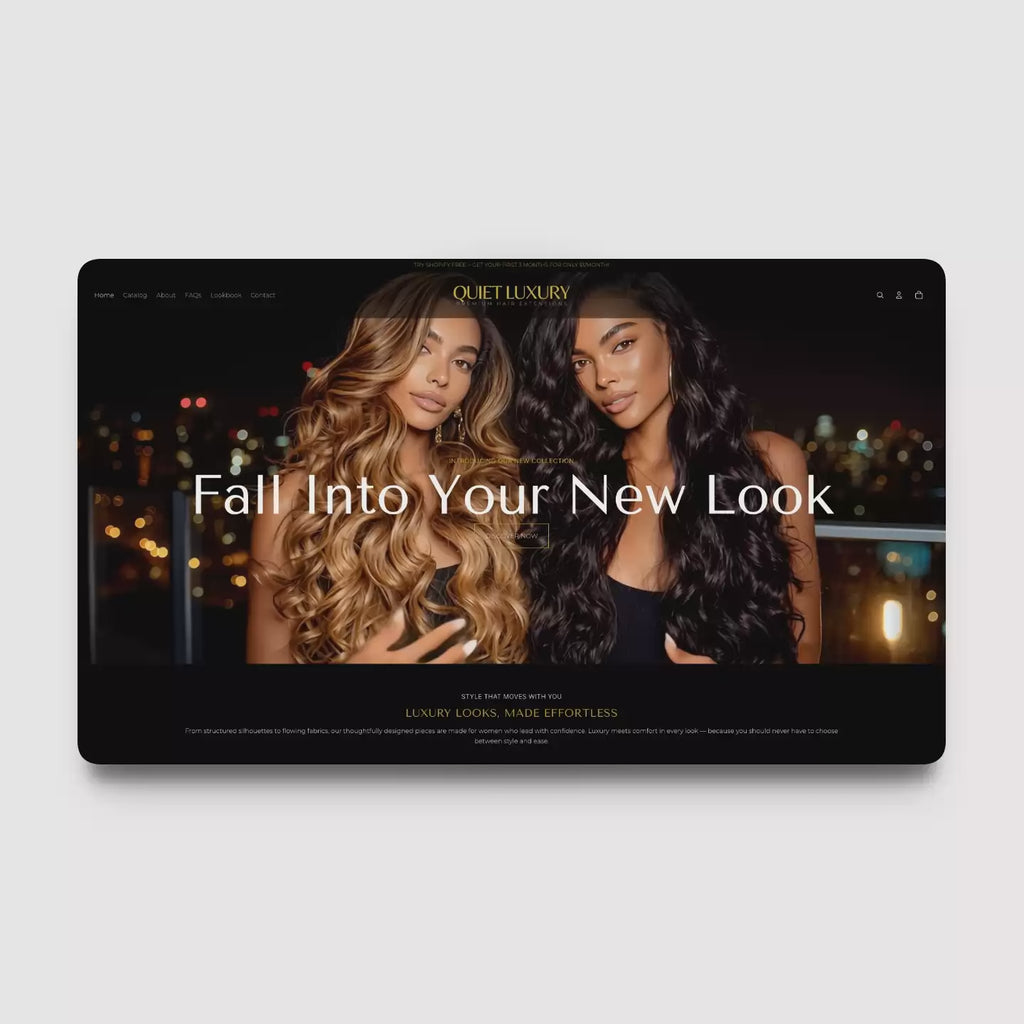 Quiet Luxury mobile product listing preview for wig and hair extension brands