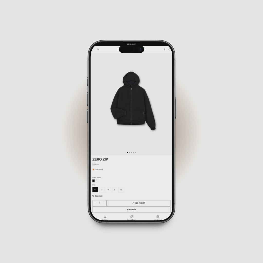 BLNK Shopify product page demo for streetwear and clothing brands