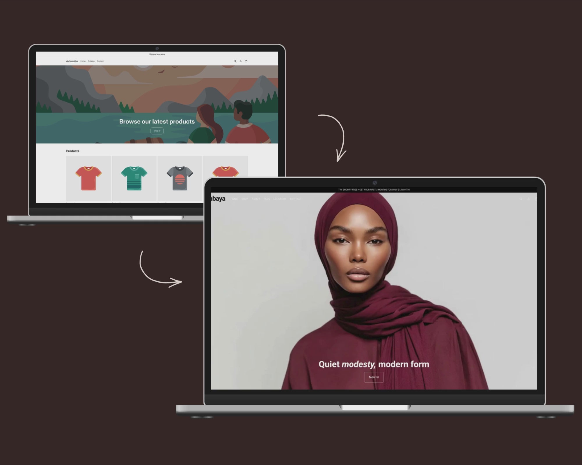 Before and after video preview of the Abaya theme