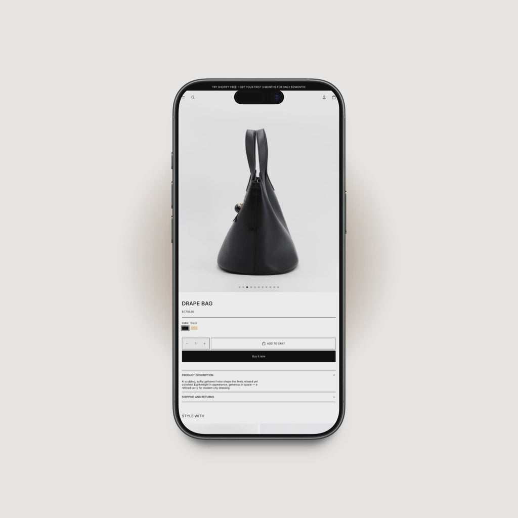 Celinea Shopify product page demo for minimalist fashion brands