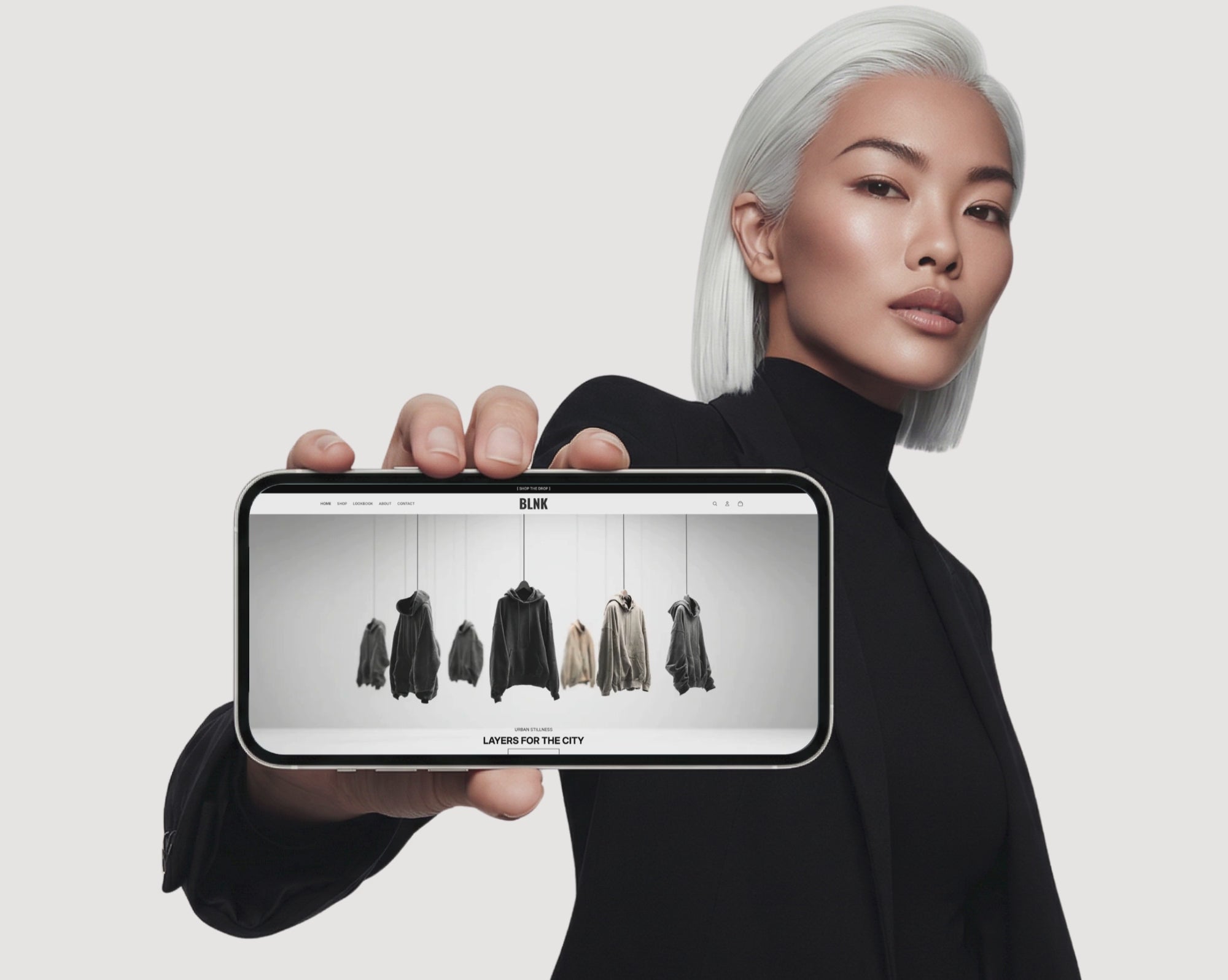 Dark Shopify theme preview for a streetwear brand store