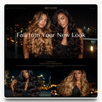 Quiet Luxury desktop homepage hero design for wig and hair extension brands